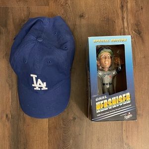 LA Dodgers cap and bobble head